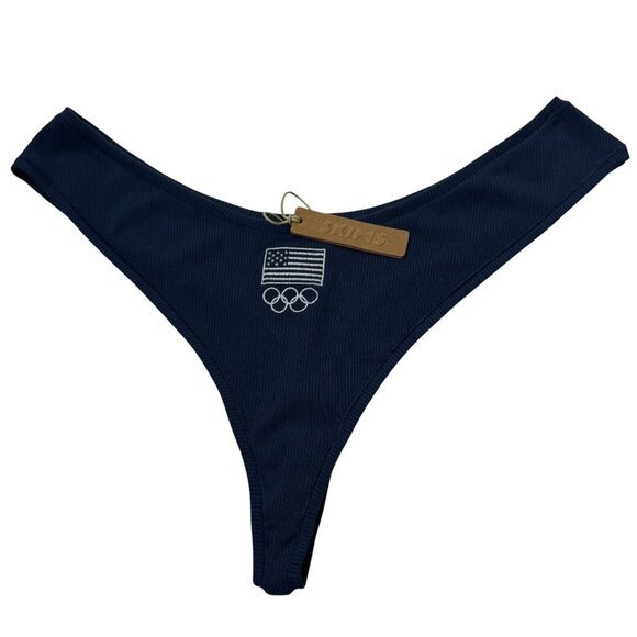SKIMS Soft Lounge Dipped Thong Team USA Lot of 2 Navy Sienna 3X - Picture 3 of 9